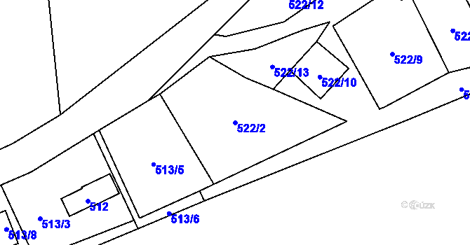 Parcela st. 522/2 v KÚ Loket, Katastrální mapa