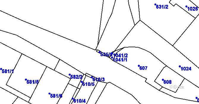 Parcela st. 535/5 v KÚ Loket, Katastrální mapa