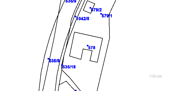 Parcela st. 578 v KÚ Loket, Katastrální mapa
