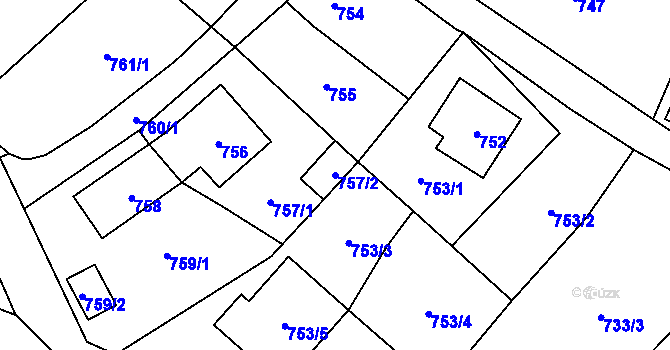 Parcela st. 757/2 v KÚ Loket, Katastrální mapa