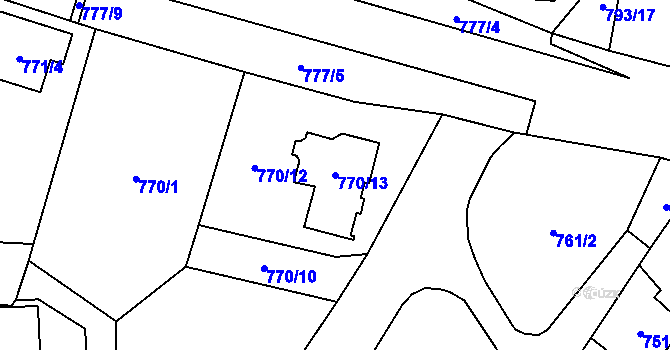 Parcela st. 770/13 v KÚ Loket, Katastrální mapa