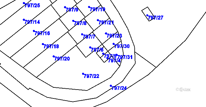 Parcela st. 797/5 v KÚ Loket, Katastrální mapa