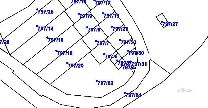 Parcela st. 797/6 v KÚ Loket, Katastrální mapa
