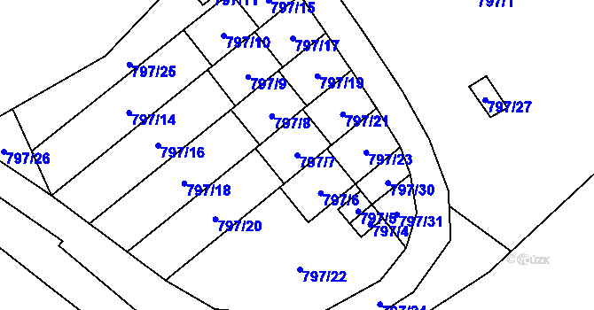 Parcela st. 797/7 v KÚ Loket, Katastrální mapa