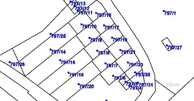 Parcela st. 797/8 v KÚ Loket, Katastrální mapa