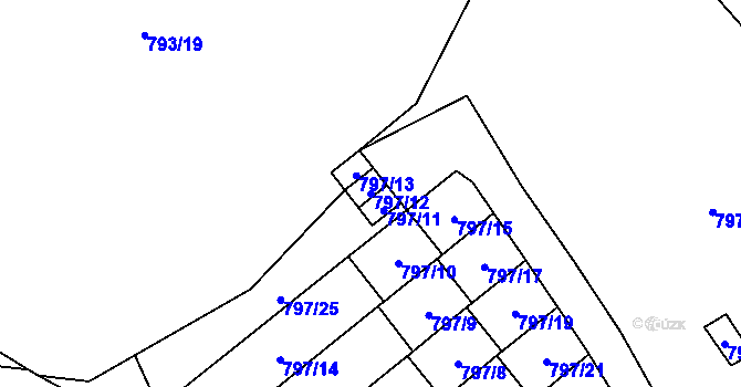 Parcela st. 797/12 v KÚ Loket, Katastrální mapa