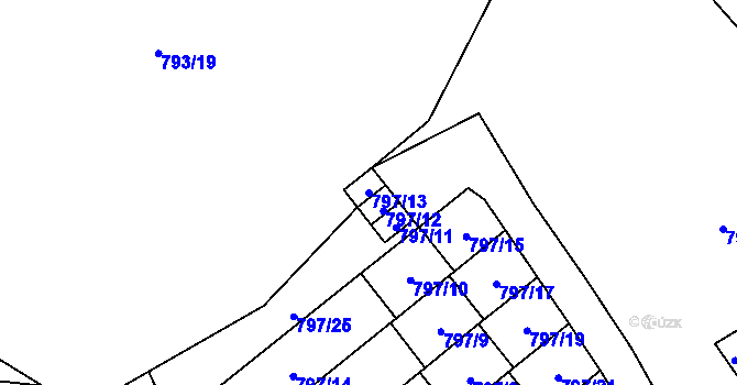 Parcela st. 797/13 v KÚ Loket, Katastrální mapa