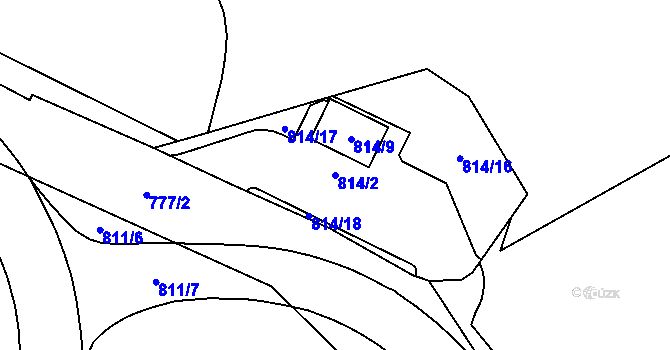 Parcela st. 814/2 v KÚ Loket, Katastrální mapa