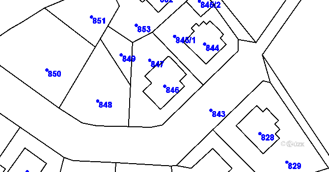 Parcela st. 846 v KÚ Loket, Katastrální mapa