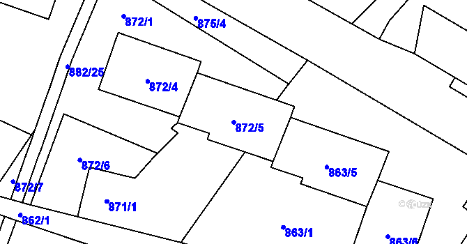 Parcela st. 872/5 v KÚ Loket, Katastrální mapa