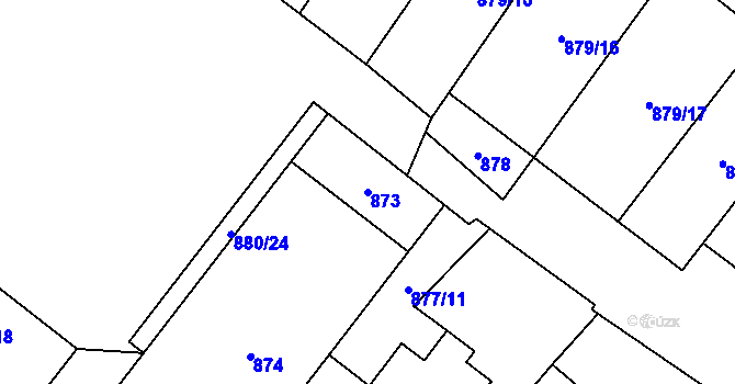 Parcela st. 873 v KÚ Loket, Katastrální mapa