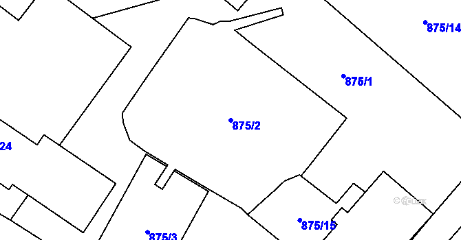 Parcela st. 875/2 v KÚ Loket, Katastrální mapa