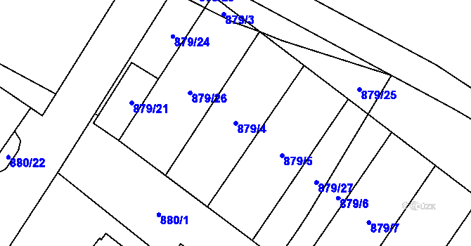 Parcela st. 879/4 v KÚ Loket, Katastrální mapa
