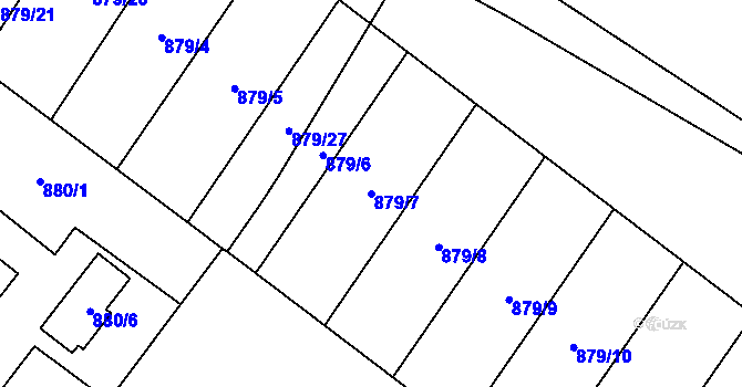 Parcela st. 879/7 v KÚ Loket, Katastrální mapa
