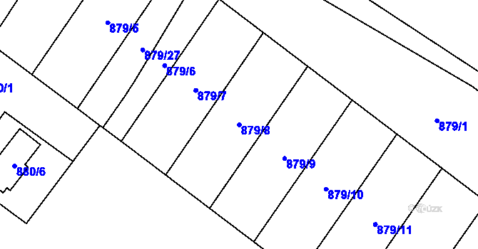 Parcela st. 879/8 v KÚ Loket, Katastrální mapa