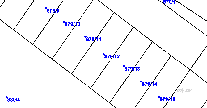 Parcela st. 879/12 v KÚ Loket, Katastrální mapa
