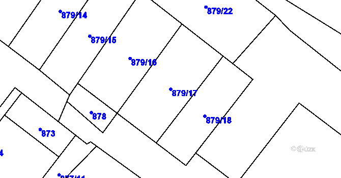 Parcela st. 879/17 v KÚ Loket, Katastrální mapa