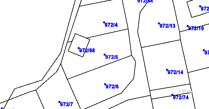Parcela st. 972/5 v KÚ Loket, Katastrální mapa