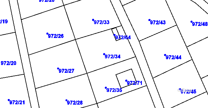 Parcela st. 972/34 v KÚ Loket, Katastrální mapa
