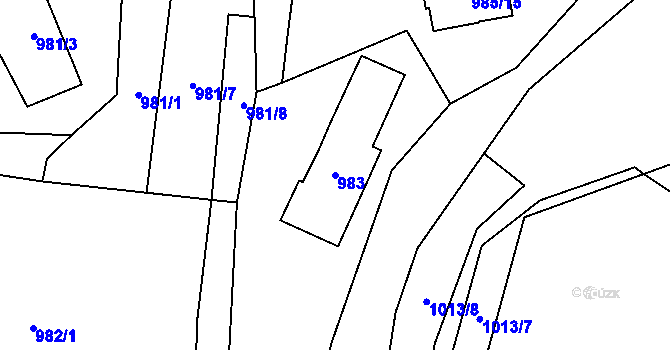 Parcela st. 983 v KÚ Loket, Katastrální mapa