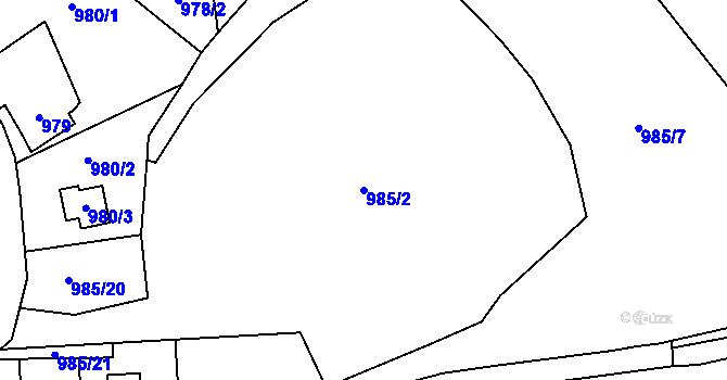 Parcela st. 985/2 v KÚ Loket, Katastrální mapa