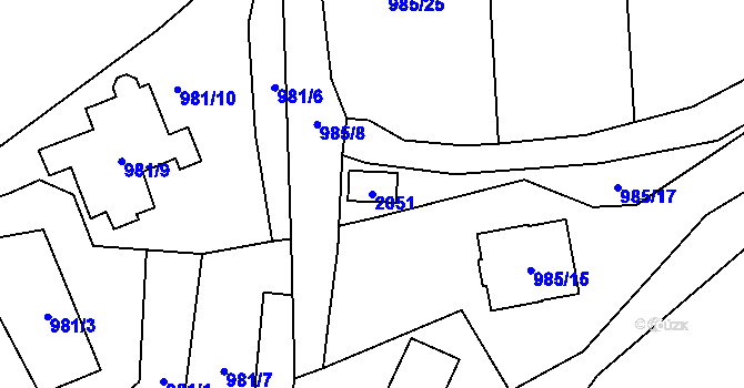 Parcela st. 2051 v KÚ Loket, Katastrální mapa
