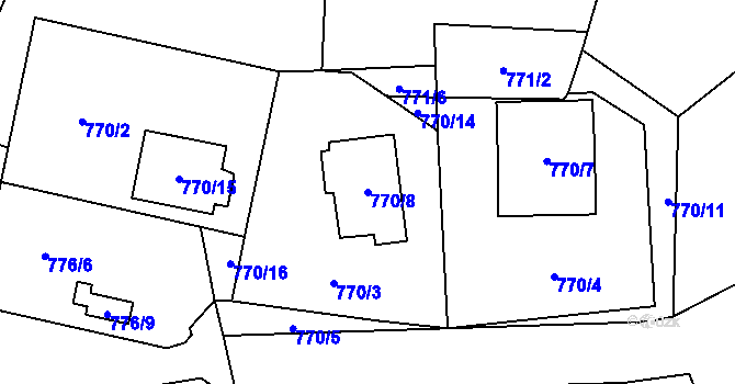 Parcela st. 770/8 v KÚ Loket, Katastrální mapa