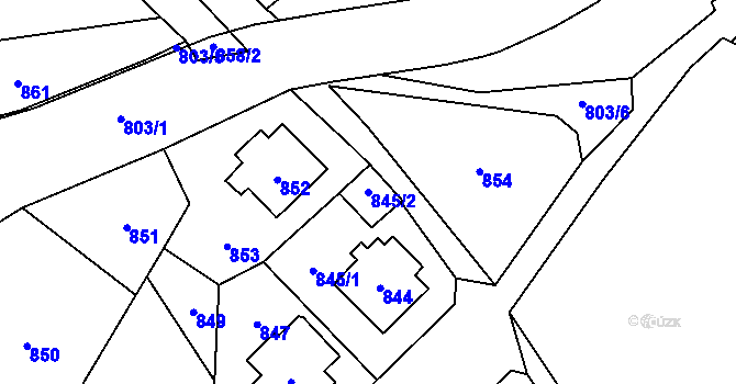 Parcela st. 845/2 v KÚ Loket, Katastrální mapa