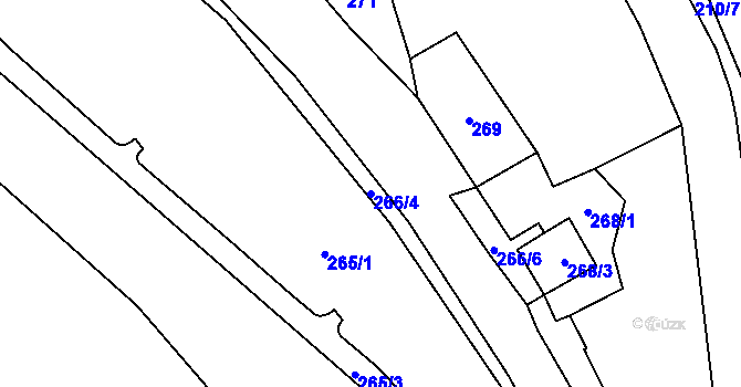 Parcela st. 266/4 v KÚ Loket, Katastrální mapa