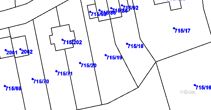 Parcela st. 715/19 v KÚ Loket, Katastrální mapa