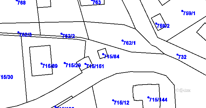 Parcela st. 715/84 v KÚ Loket, Katastrální mapa