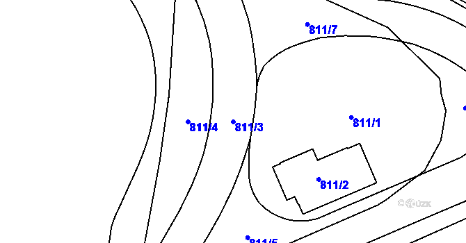 Parcela st. 811/3 v KÚ Loket, Katastrální mapa