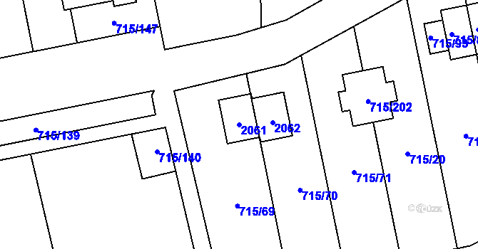 Parcela st. 2061 v KÚ Loket, Katastrální mapa