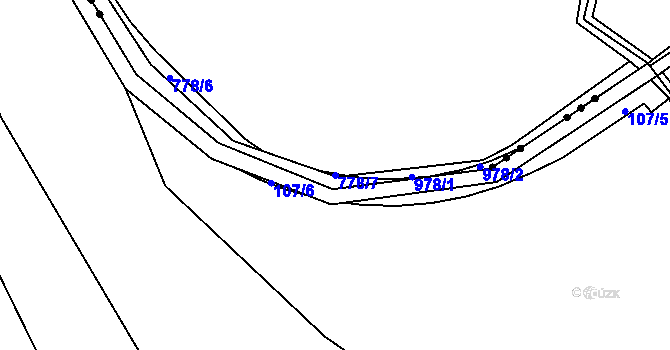 Parcela st. 778/7 v KÚ Nadlesí, Katastrální mapa