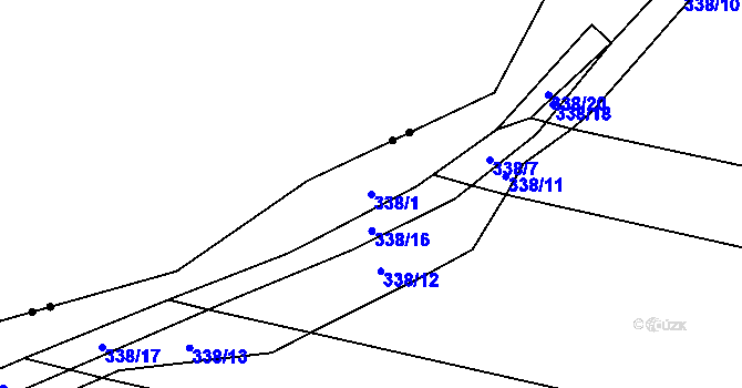 Parcela st. 338/1 v KÚ Lom u Blatné, Katastrální mapa