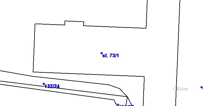 Parcela st. 73/1 v KÚ Lom u Blatné, Katastrální mapa