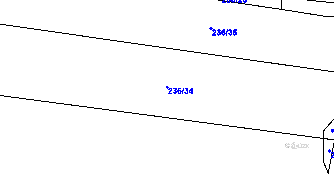 Parcela st. 236/34 v KÚ Lom u Blatné, Katastrální mapa