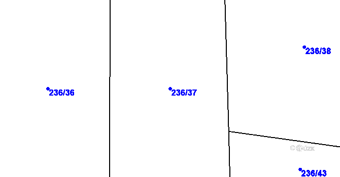 Parcela st. 236/37 v KÚ Lom u Blatné, Katastrální mapa