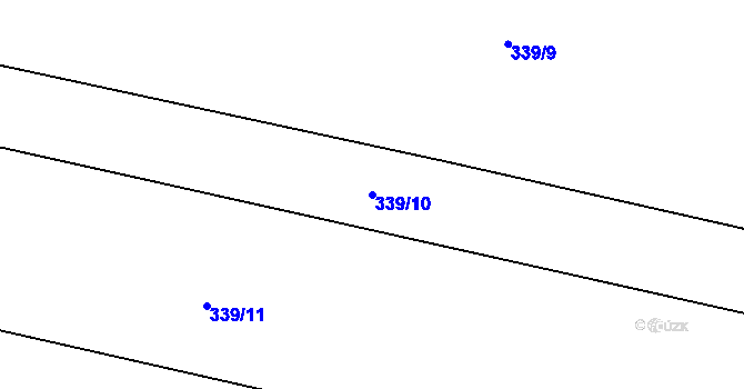 Parcela st. 339/10 v KÚ Lom u Blatné, Katastrální mapa
