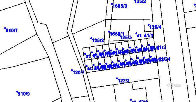 Parcela st. 41/11 v KÚ Lom u Mostu, Katastrální mapa