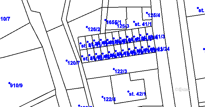 Parcela st. 41/17 v KÚ Lom u Mostu, Katastrální mapa