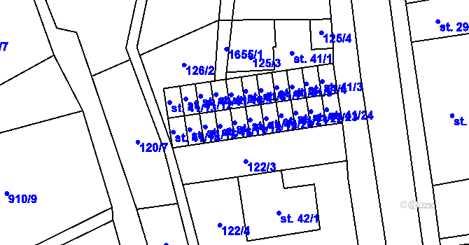 Parcela st. 41/18 v KÚ Lom u Mostu, Katastrální mapa
