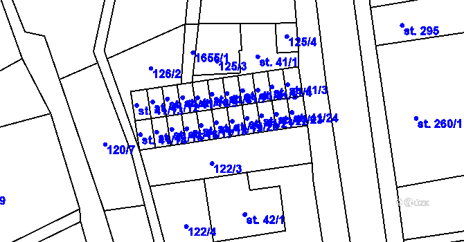 Parcela st. 41/20 v KÚ Lom u Mostu, Katastrální mapa