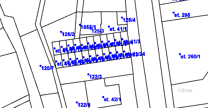 Parcela st. 41/21 v KÚ Lom u Mostu, Katastrální mapa