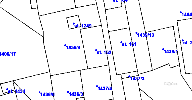 Parcela st. 162 v KÚ Lom u Mostu, Katastrální mapa