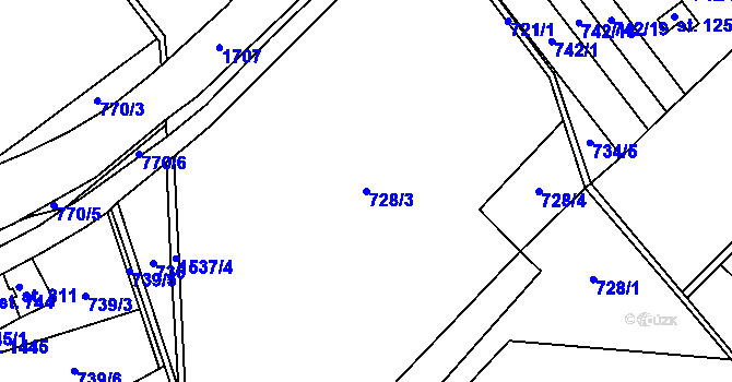 Parcela st. 728/3 v KÚ Lom u Mostu, Katastrální mapa
