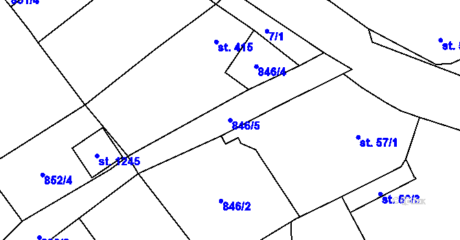 Parcela st. 846/5 v KÚ Lom u Mostu, Katastrální mapa