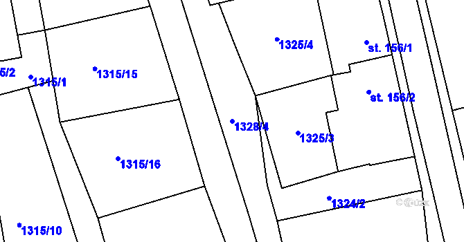 Parcela st. 1328/4 v KÚ Lom u Mostu, Katastrální mapa