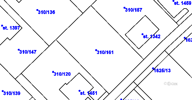 Parcela st. 310/161 v KÚ Lom u Mostu, Katastrální mapa