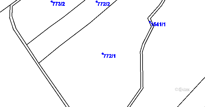 Parcela st. 772/1 v KÚ Lom u Mostu, Katastrální mapa